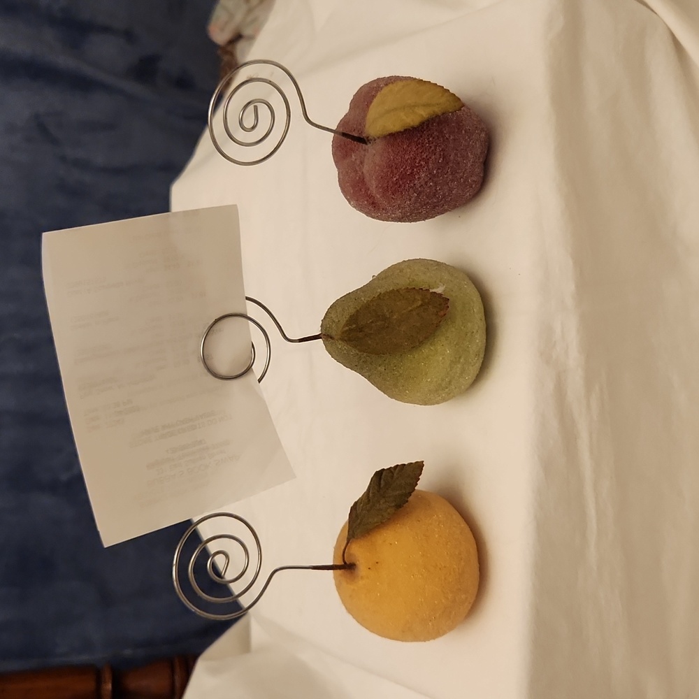 Three Vintage Fruit Recipe holders